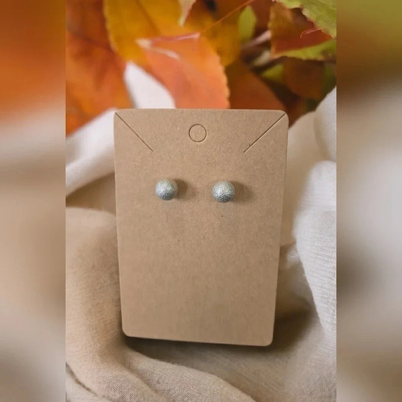 Silver Plated Ball Stud Earrings - Picture 1 of 2